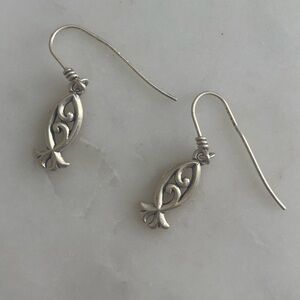 James Avery Ichthus Earrings sterling silver